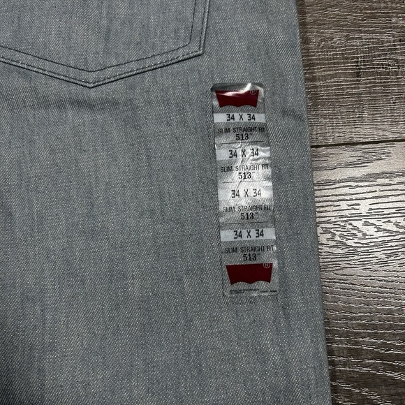 Levis 513 Mens 34x34 Slim Straight Light Blue Jeans‎ Modern Denim NWT - Picture 6 of 9